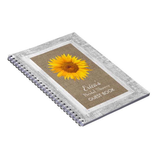 組み立てられるブライダルシャワーの来客名簿のヒマワリ木 ノートブック (右側)