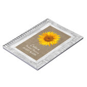 組み立てられるブライダルシャワーの来客名簿のヒマワリ木 ノートブック (左側)