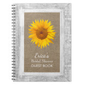 組み立てられるブライダルシャワーの来客名簿のヒマワリ木 ノートブック (正面)