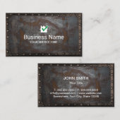 組み立てられる建築の家アイコンヴィンテージの錆ついた金属 名刺 (正面/裏面)