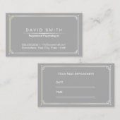 組み立てられる心理学者のアポイントメントカードの平野の灰色 予約カード (正面/裏面)