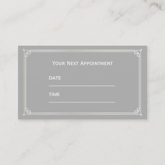 組み立てられる心理学者のアポイントメントカードの平野の灰色 予約カード (裏面)