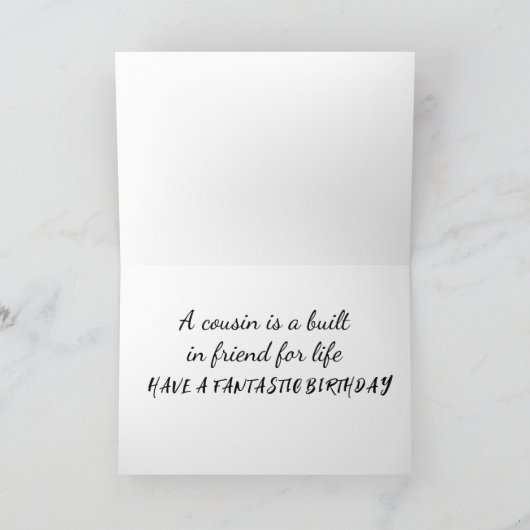 組み込みの「人生のための友人」従兄弟の誕生日 カード (内部)