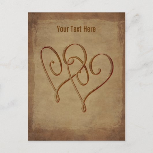 組み込みハートヴィンテージカスタマイズ可能はがき ポストカード (正面)