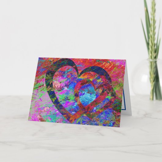 組み込みハート結婚または婚約カード カード (正面)