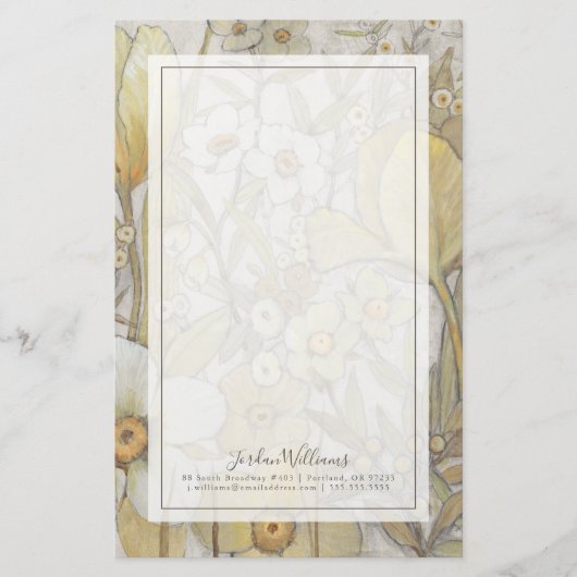 組合せの花柄 便箋 (正面)