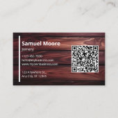 組合せテンプレートデザイン木材労働者QRコード 名刺 (正面)