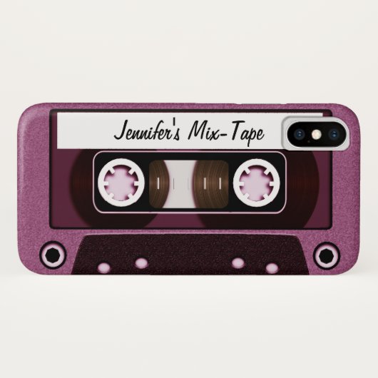 組合せテープパーソナライズなピンク Case-Mate iPhoneケース (裏面(横))