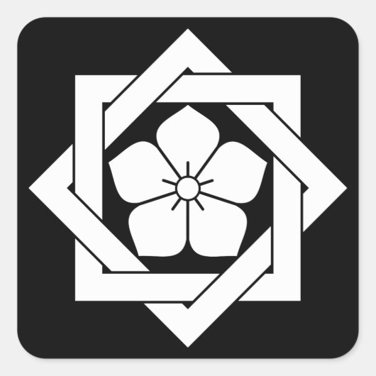 組合角に桔梗 スクエアシール (正面)