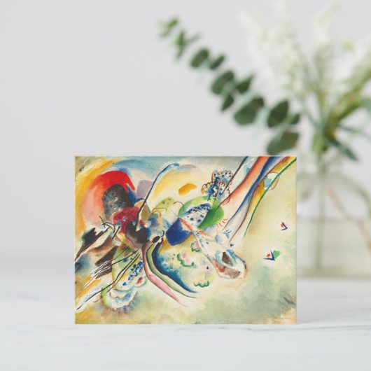 組成、2つの赤い斑点のある写真用勉強 ポストカード (スタンド正面)