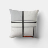 組成(No.1)灰色 – 赤 |ピートモンドリアン | クッション (正面)