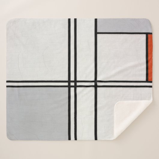 組成(No.1)灰色 – 赤 |ピートモンドリアン | シェルパブランケット (正面(横))