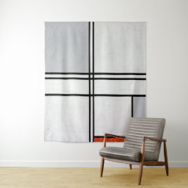 組成(No.1)灰色 – 赤 |ピートモンドリアン | タペストリー