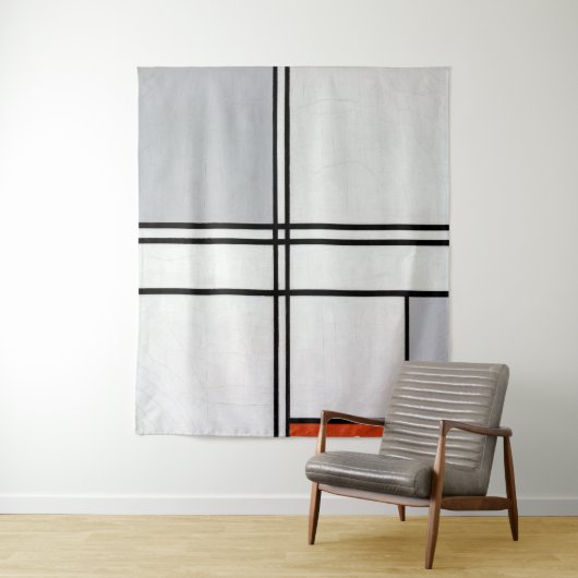 組成(No.1)灰色 – 赤 |ピートモンドリアン | タペストリー (インサイチュ)