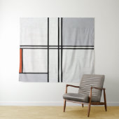 組成(No.1)灰色 – 赤 |ピートモンドリアン | タペストリー (インサイチュ(横))