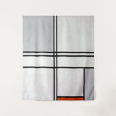 組成(No.1)灰色 – 赤 |ピートモンドリアン | タペストリー (正面)