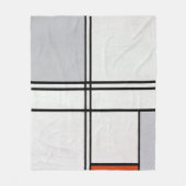 組成(No.1)灰色 – 赤 |ピートモンドリアン | フリースブランケット (正面)