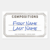 組版パーソナライズされたブックラベルのシール 長方形シール (正面)