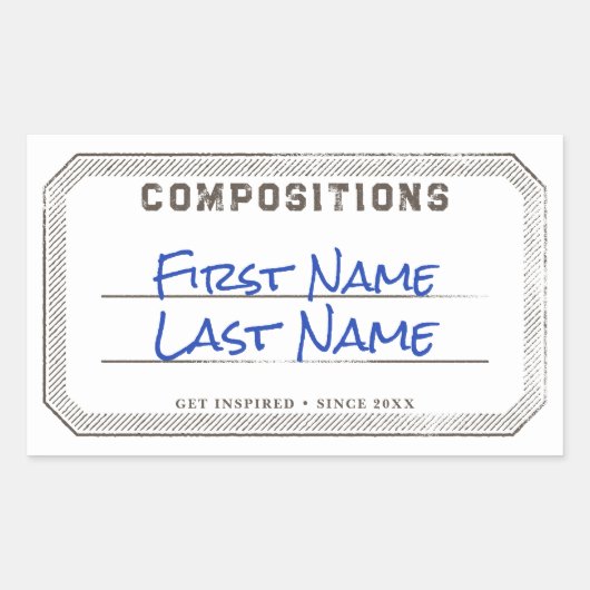 組版パーソナライズされたブックラベルのシール 長方形シール (正面)