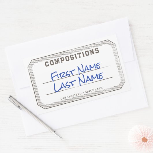 組版パーソナライズされたブックラベルのシール 長方形シール (封筒)