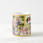 組積造グリッドイエロー8フォトコラージュ コーヒーマグカップ (中央)