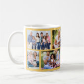 組積造グリッドイエロー8フォトコラージュ コーヒーマグカップ (左)