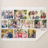 組積造グリッド12フォトコラージホワイト シェルパブランケット (正面(横))