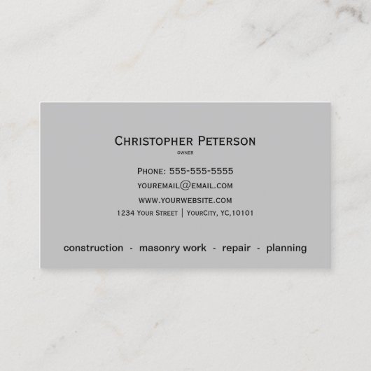 組積造建築 – 組積造名刺 名刺 (裏面)