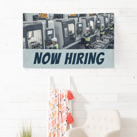 組立ラインの機械作業者がバナーを採用 横断幕 (インサイチュ)