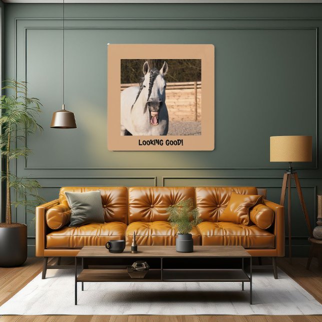 組紐を持つ金属製の戦争アートおもしろい馬 メタルプリント (クリエイターアップロード済み)