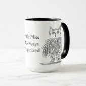 組織される事務用品のフクロウのおもしろいで小さい失敗 マグカップ (正面右)