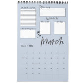 組織化されたカやる気を起こさせるオス月例計画 カレンダー (3月 2026)