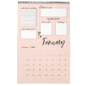 組織化されたカやる気を起こさせるオス月例計画 カレンダー (1月 2026)