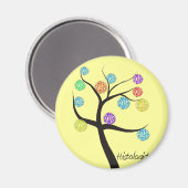 組織学者の木デザイン顕微鏡細胞葉 マグネット (正面/裏面)