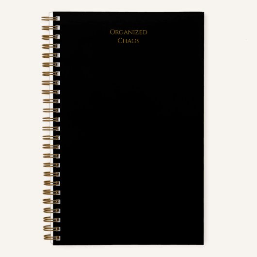 組織的な混乱 |ブラック&金ゴールドスパイラルノートブック ノートブック (正面)
