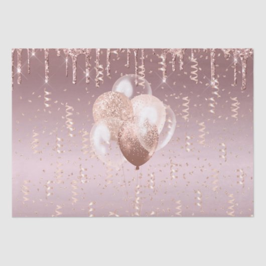 組織紙セット２ ローズゴールドのお祝い 薄葉紙 (正面)