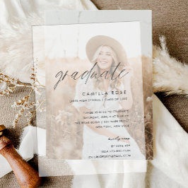 経モダンミニマル験パーティー ベラム紙招待状