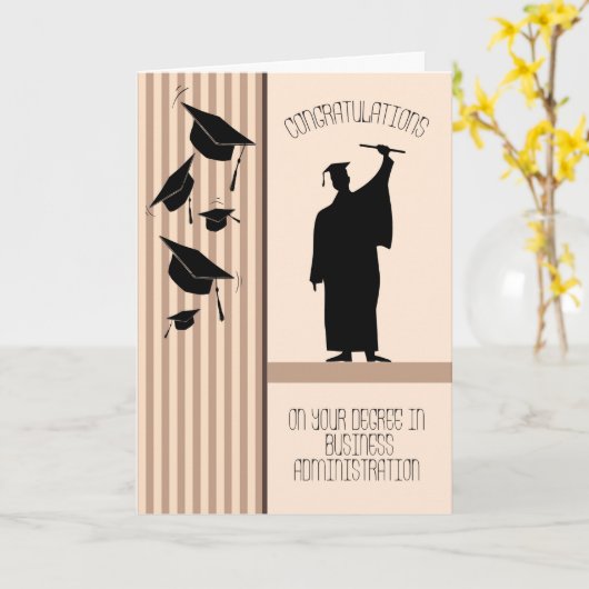 経営学の学位を取得するためのカード カード (黄色い花)