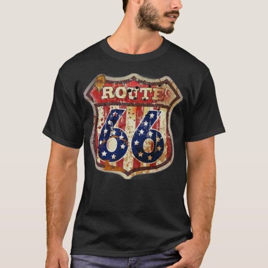 経年変化したルート66 Tシャツ (正面)
