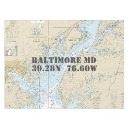経度航海の緯度ボルチモアMD テーブルクロス