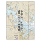 経度航海の緯度ボルチモアMD テーブルクロス (正面)