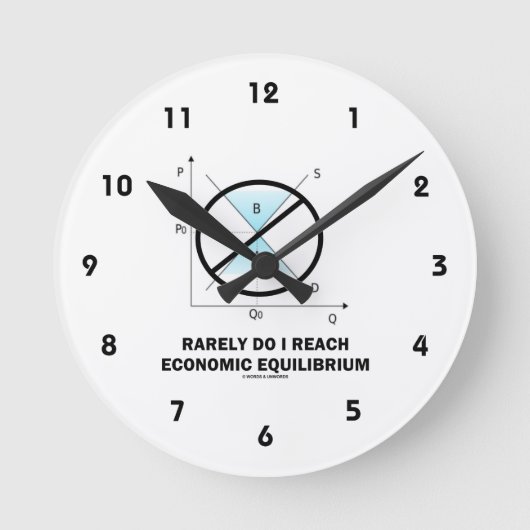 経済の均衡に達することはめったにない ラウンド壁時計 (正面)
