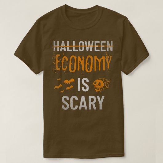 経済は恐ろしい不気味ハロウィンのグラフィックおもしろいダ Tシャツ (デザイン正面)