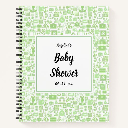 経済アイコンパターン ノートブック (正面)