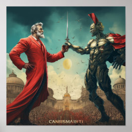 経済イデオロギー:資本主義と共産主義デバ ポスター