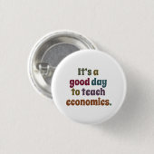 経済エコノミストにとって良い教え日だおもしろい 缶バッジ (正面&裏面)