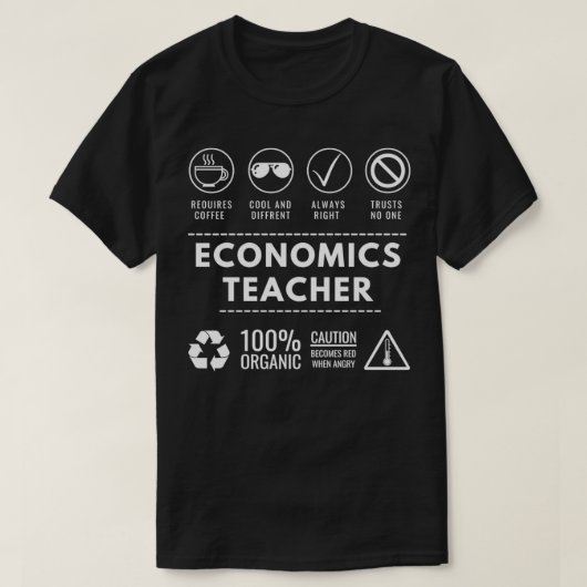 経済学先生職 Tシャツ (デザイン正面)