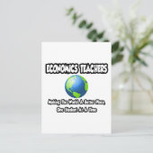 経済学先生...世界をより良い場所 ポストカード (スタンド正面)