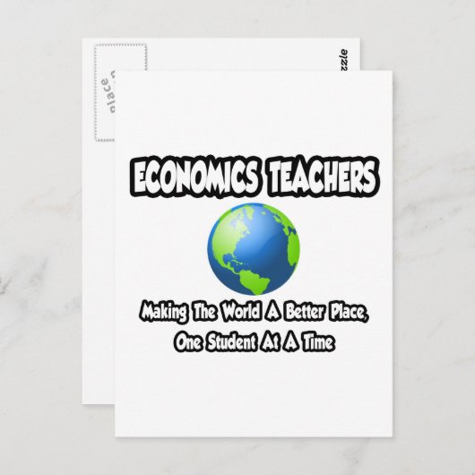 経済学先生...世界をより良い場所 ポストカード (正面/裏面)