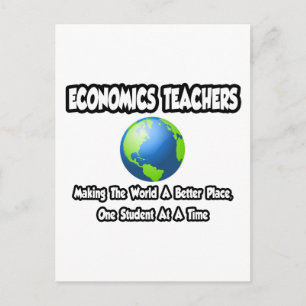 経済学先生...世界をより良い場所 ポストカード